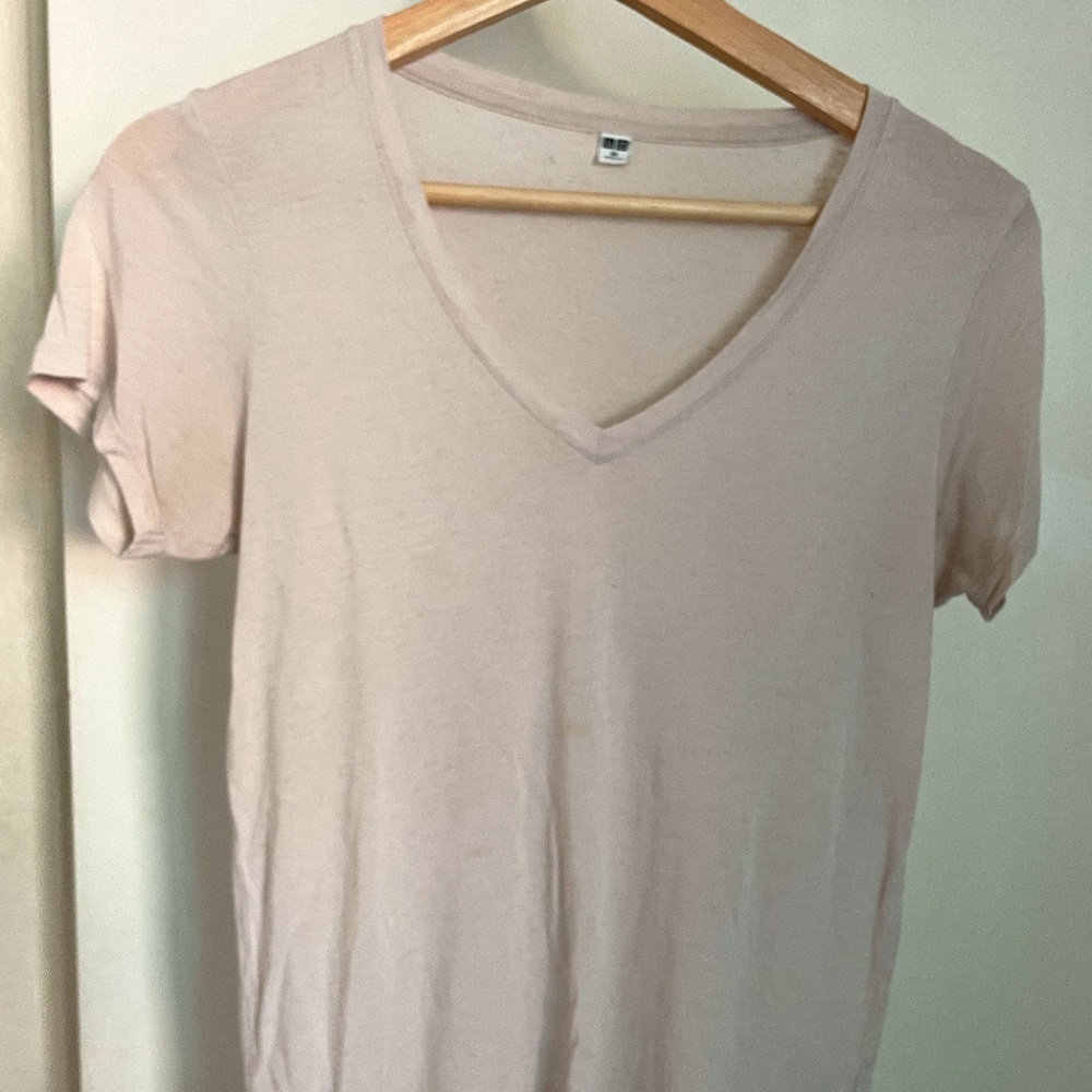 Light Beige V-Neck Tshirt
